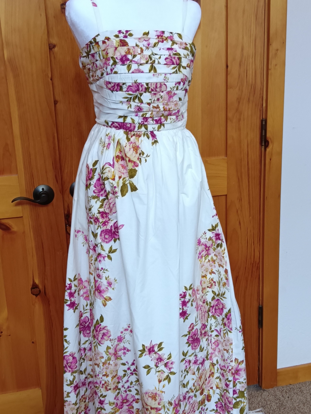 1. State White Maxi Dress with Pink Floral Print